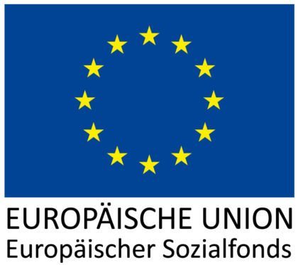 Europaflagge mit goldenen Sternen Europäischer Sozialfonds